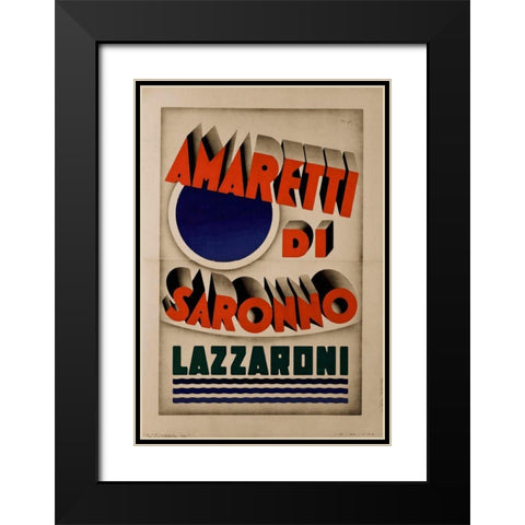 Amaretti Black Modern Wood Framed Art Print with Double Matting by Vintage Apple Collection