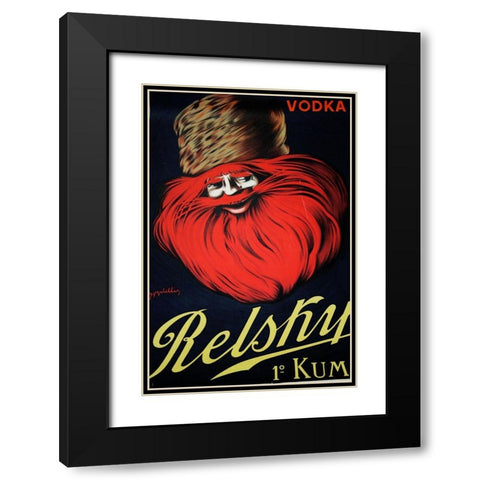 Belsky Vodka Ret Black Modern Wood Framed Art Print with Double Matting by Vintage Apple Collection