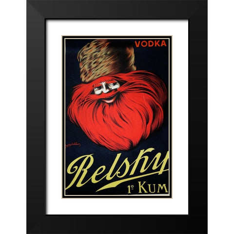Belsky Vodka Ret Black Modern Wood Framed Art Print with Double Matting by Vintage Apple Collection