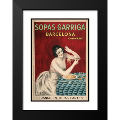 Sopas Garriga Black Modern Wood Framed Art Print with Double Matting by Vintage Apple Collection