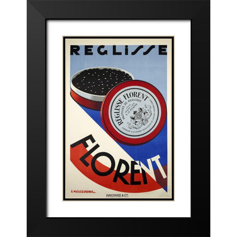 Reglisse Black Modern Wood Framed Art Print with Double Matting by Vintage Apple Collection