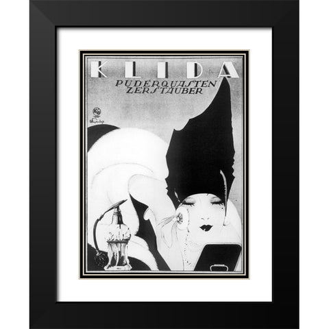 Klida Black Modern Wood Framed Art Print with Double Matting by Vintage Apple Collection