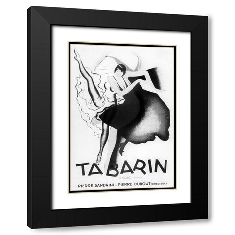 Tabarin Art Deco Black Modern Wood Framed Art Print with Double Matting by Vintage Apple Collection