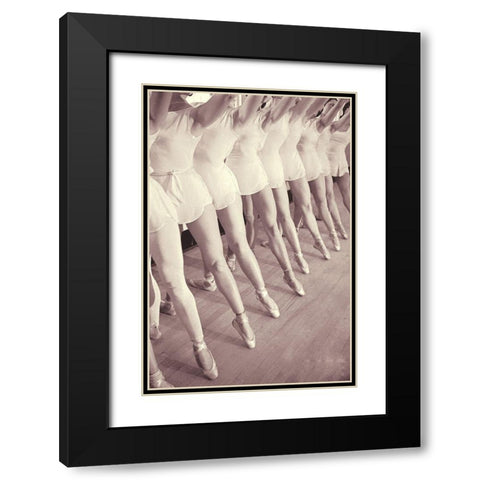 Ballet Black Modern Wood Framed Art Print with Double Matting by Vintage Apple Collection