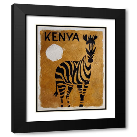 Kenya Black Modern Wood Framed Art Print with Double Matting by Vintage Apple Collection