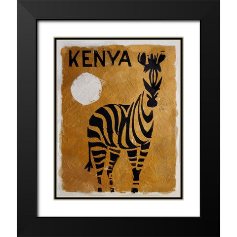 Kenya Black Modern Wood Framed Art Print with Double Matting by Vintage Apple Collection