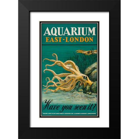 Aquarium East London Black Modern Wood Framed Art Print with Double Matting by Vintage Apple Collection