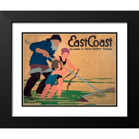 East Coast By London Black Modern Wood Framed Art Print with Double Matting by Vintage Apple Collection