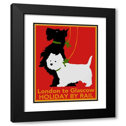 London to Glascow 2 Black Modern Wood Framed Art Print with Double Matting by Vintage Apple Collection