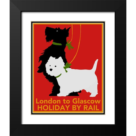London to Glascow 2 Black Modern Wood Framed Art Print with Double Matting by Vintage Apple Collection