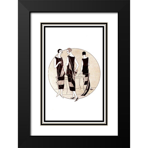 Deco 21 Poster Black Modern Wood Framed Art Print with Double Matting by Vintage Apple Collection