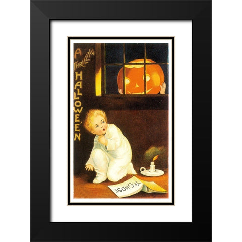 Thrilling Ii Halloween.tif Black Modern Wood Framed Art Print with Double Matting by Vintage Apple Collection