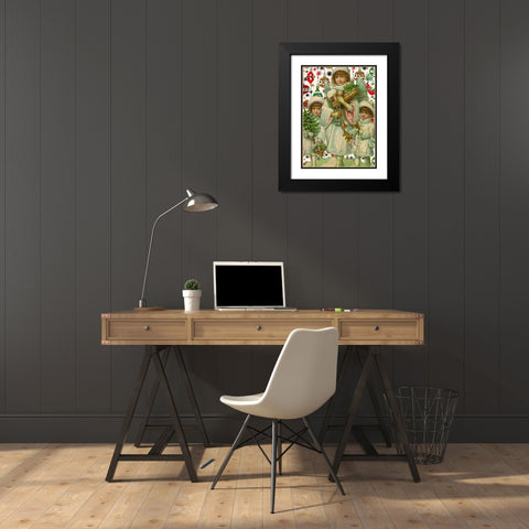 Angels Black Modern Wood Framed Art Print with Double Matting by Vintage Apple Collection