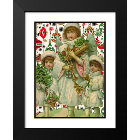 Angels Black Modern Wood Framed Art Print with Double Matting by Vintage Apple Collection