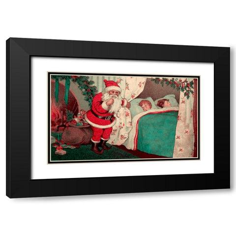 Sleeping Children Black Modern Wood Framed Art Print with Double Matting by Vintage Apple Collection
