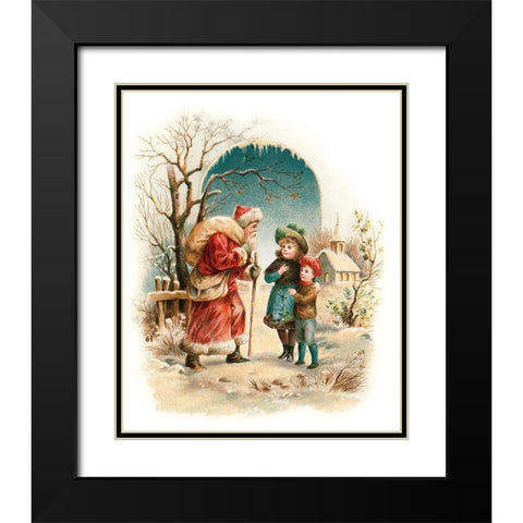 Vintage Xmas 4 Black Modern Wood Framed Art Print with Double Matting by Vintage Apple Collection