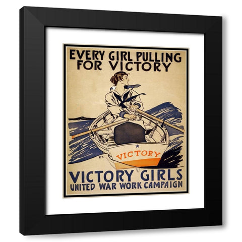 Every Girl Black Modern Wood Framed Art Print with Double Matting by Vintage Apple Collection