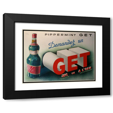 Pipperment Get Black Modern Wood Framed Art Print with Double Matting by Vintage Apple Collection