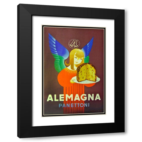 Alemagna Bread Black Modern Wood Framed Art Print with Double Matting by Vintage Apple Collection