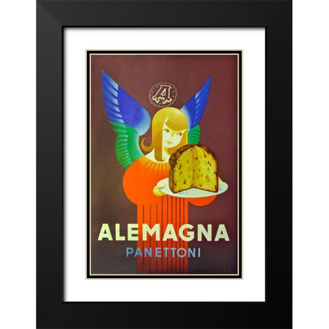 Alemagna Bread Black Modern Wood Framed Art Print with Double Matting by Vintage Apple Collection