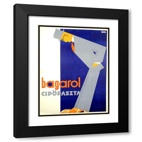 Bagarol Shoes Black Modern Wood Framed Art Print with Double Matting by Vintage Apple Collection