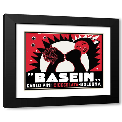 Basein Black Modern Wood Framed Art Print with Double Matting by Vintage Apple Collection