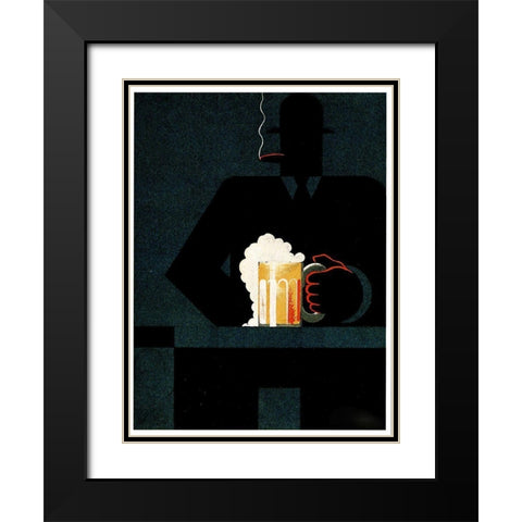Beer in the Middle of the Night Black Modern Wood Framed Art Print with Double Matting by Vintage Apple Collection