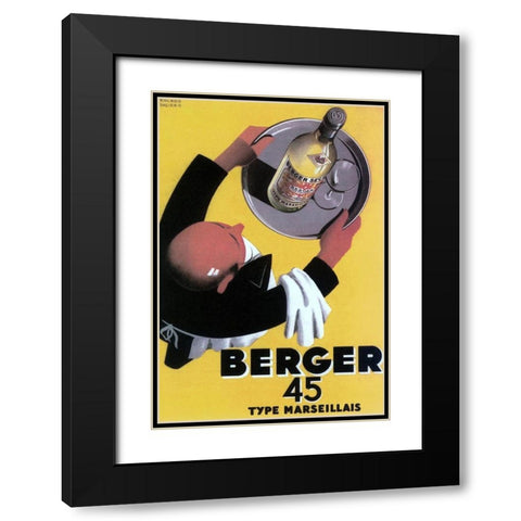 Berger 45 5000 Black Modern Wood Framed Art Print with Double Matting by Vintage Apple Collection