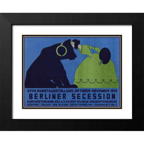 Berliner Secession Black Modern Wood Framed Art Print with Double Matting by Vintage Apple Collection