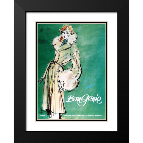 Bon Genie Black Modern Wood Framed Art Print with Double Matting by Vintage Apple Collection