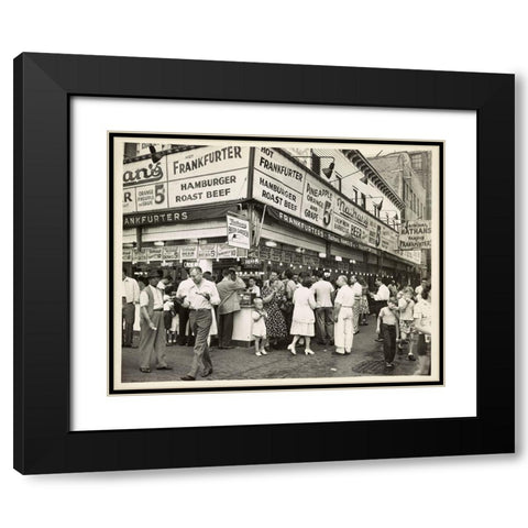 Coney Island I Black Modern Wood Framed Art Print with Double Matting by Vintage Apple Collection