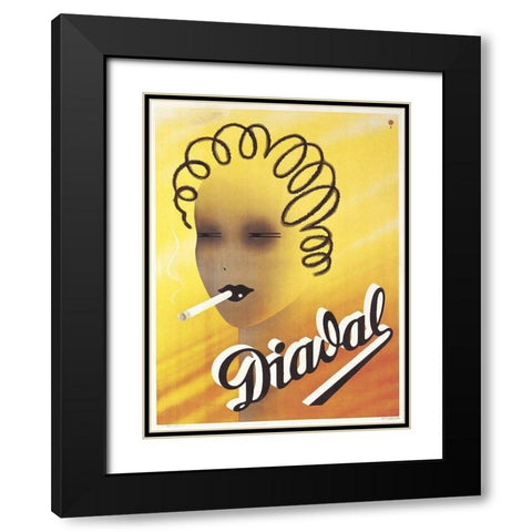 Diadal Black Modern Wood Framed Art Print with Double Matting by Vintage Apple Collection