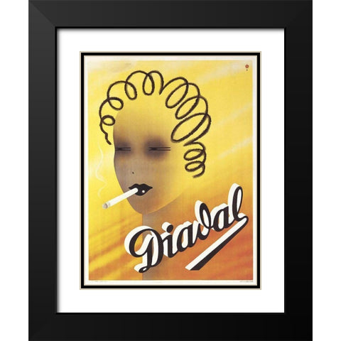 Diadal Black Modern Wood Framed Art Print with Double Matting by Vintage Apple Collection