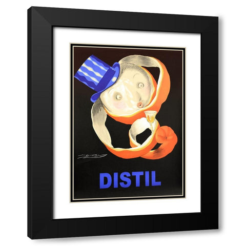 Distil Black Modern Wood Framed Art Print with Double Matting by Vintage Apple Collection