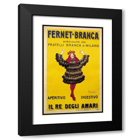Fernet Branca Yellow Black Modern Wood Framed Art Print with Double Matting by Vintage Apple Collection