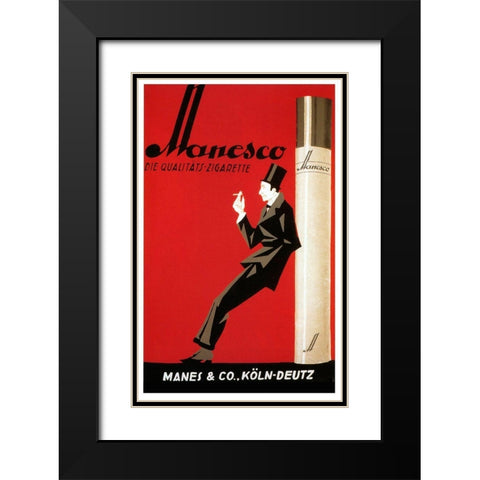 Manesco Black Modern Wood Framed Art Print with Double Matting by Vintage Apple Collection