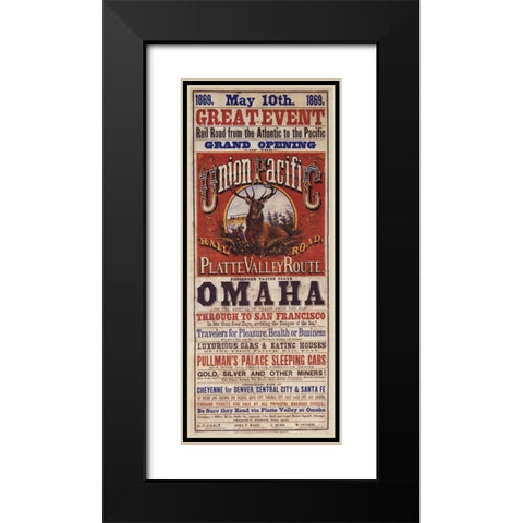 Omaha Black Modern Wood Framed Art Print with Double Matting by Vintage Apple Collection