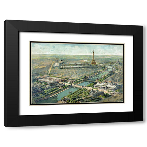 Paris Expo - Rare Black Modern Wood Framed Art Print with Double Matting by Vintage Apple Collection