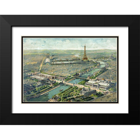 Paris Expo - Rare Black Modern Wood Framed Art Print with Double Matting by Vintage Apple Collection