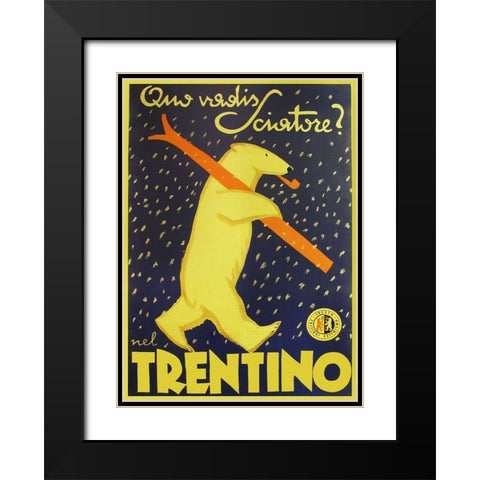 Trentino Black Modern Wood Framed Art Print with Double Matting by Vintage Apple Collection