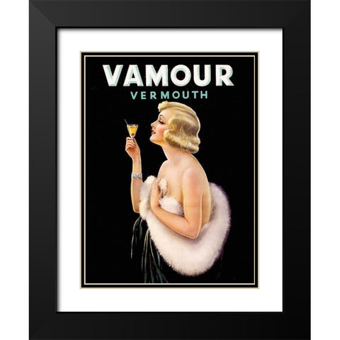 Vamour Black Modern Wood Framed Art Print with Double Matting by Vintage Apple Collection
