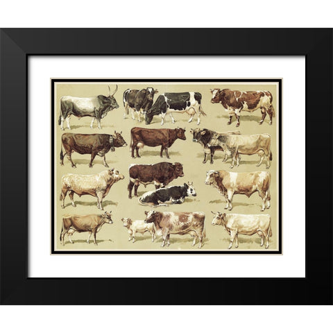 Dairy Farm Black Modern Wood Framed Art Print with Double Matting by Vintage Apple Collection
