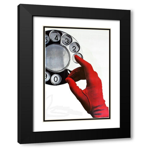 Call Me Black Modern Wood Framed Art Print with Double Matting by Vintage Apple Collection