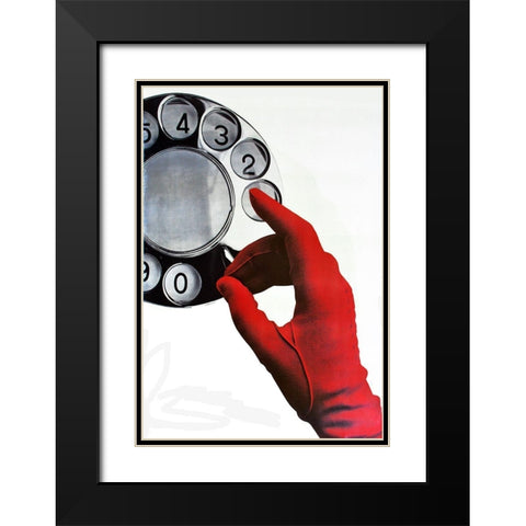 Call Me Black Modern Wood Framed Art Print with Double Matting by Vintage Apple Collection