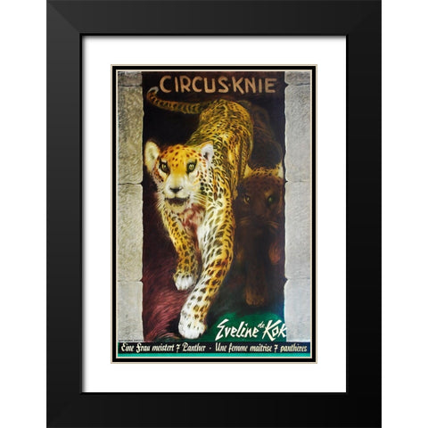Circus Knie Black Modern Wood Framed Art Print with Double Matting by Vintage Apple Collection
