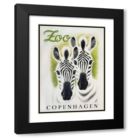 Copenhagen Zoo Black Modern Wood Framed Art Print with Double Matting by Vintage Apple Collection