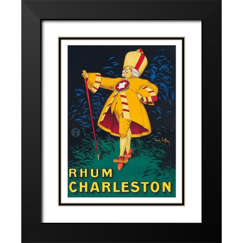 Rhum Charleston Black Modern Wood Framed Art Print with Double Matting by Vintage Apple Collection