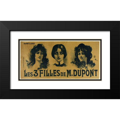 3Filles Black Modern Wood Framed Art Print with Double Matting by Vintage Apple Collection