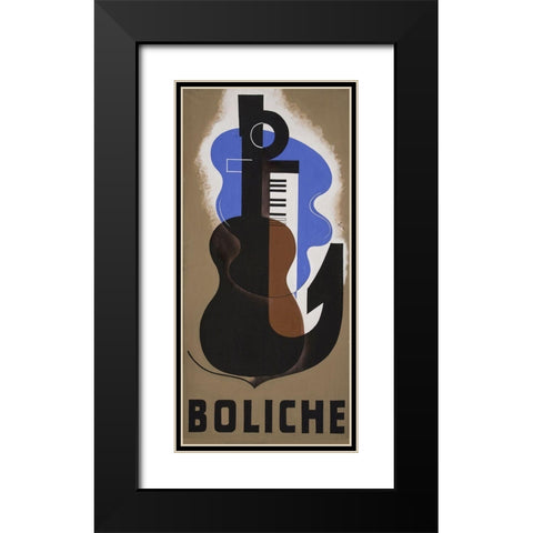 Boliche Black Modern Wood Framed Art Print with Double Matting by Vintage Apple Collection