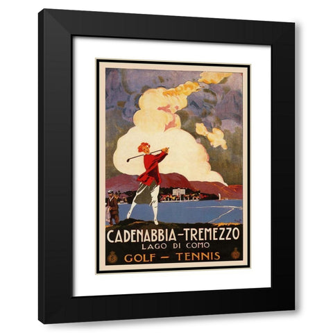 Cadenabbia Black Modern Wood Framed Art Print with Double Matting by Vintage Apple Collection